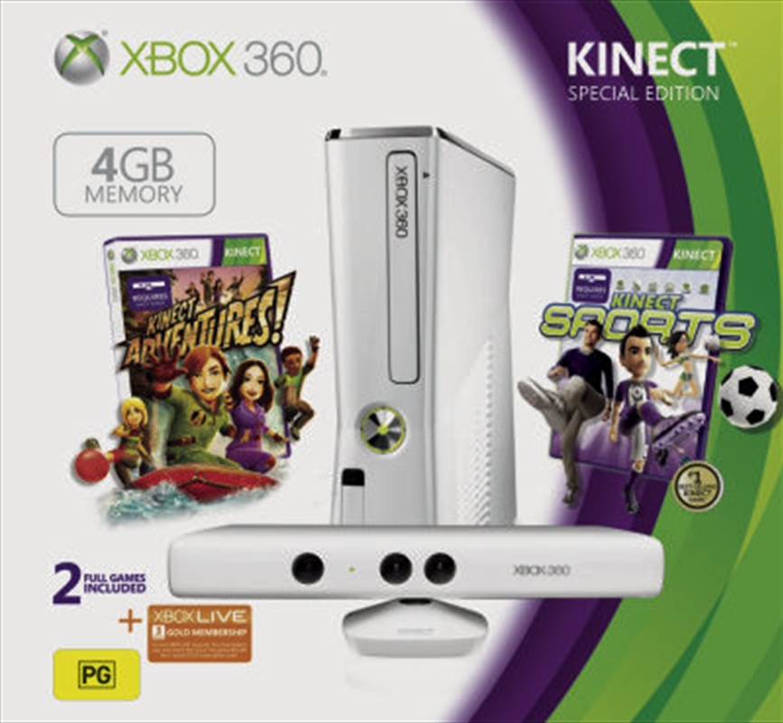 Xbox 360 4GB Kinect Value Console Bundle (Gloss White)/Product Detail/Consoles & Accessories