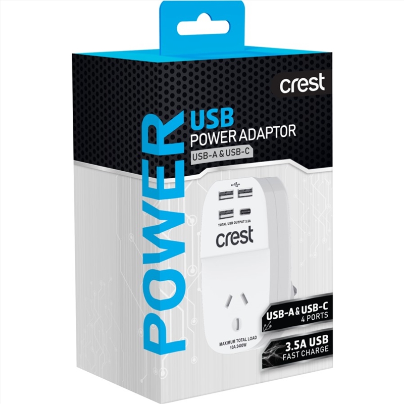 Crest Power Adaptor 1 Socket 4 USB/Product Detail/Electronics