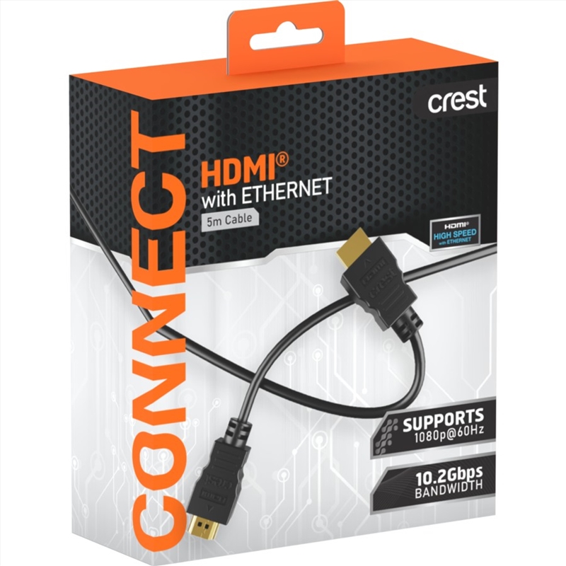 Crest HDMI Cable with Ethernet 10.2Gbps 5m/Product Detail/Consoles & Accessories