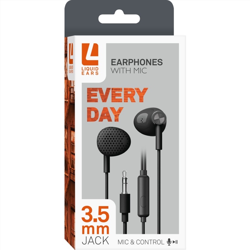 Liquid Ears Everyday Bud with Mic Black/Product Detail/Headphones