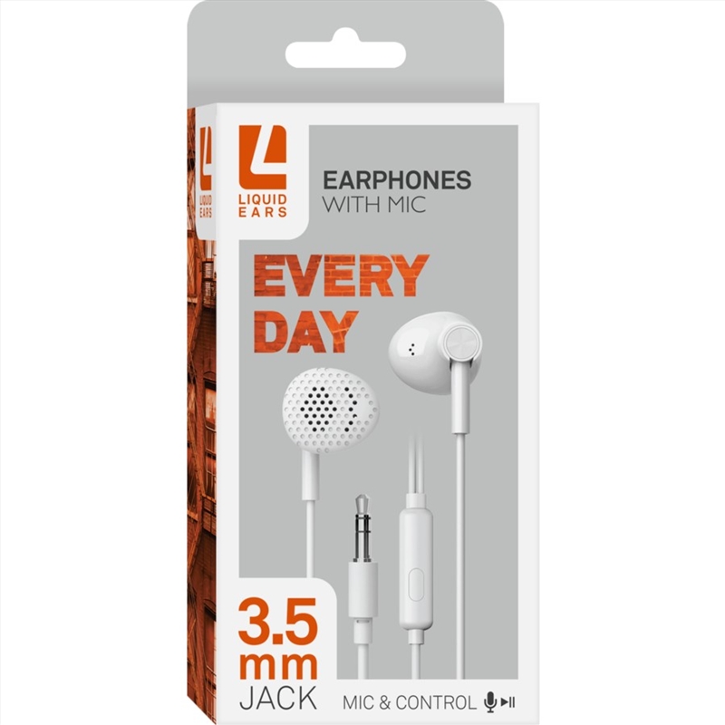 Liquid Ears Everyday Bud with Mic White/Product Detail/Headphones