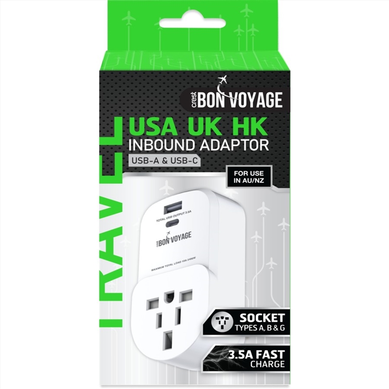 BON VOYAGE Travel Adaptor Visitor - AU 2 USB 3.5A/Product Detail/Electronics