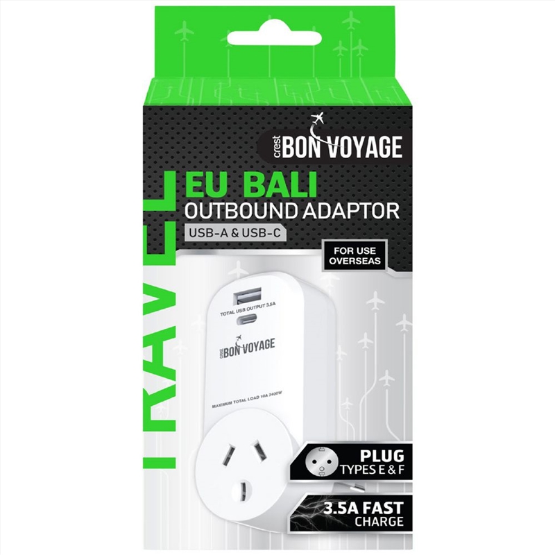 Bon Voyage Outbound Travel Adaptor 2-USB EU/Product Detail/Electronics