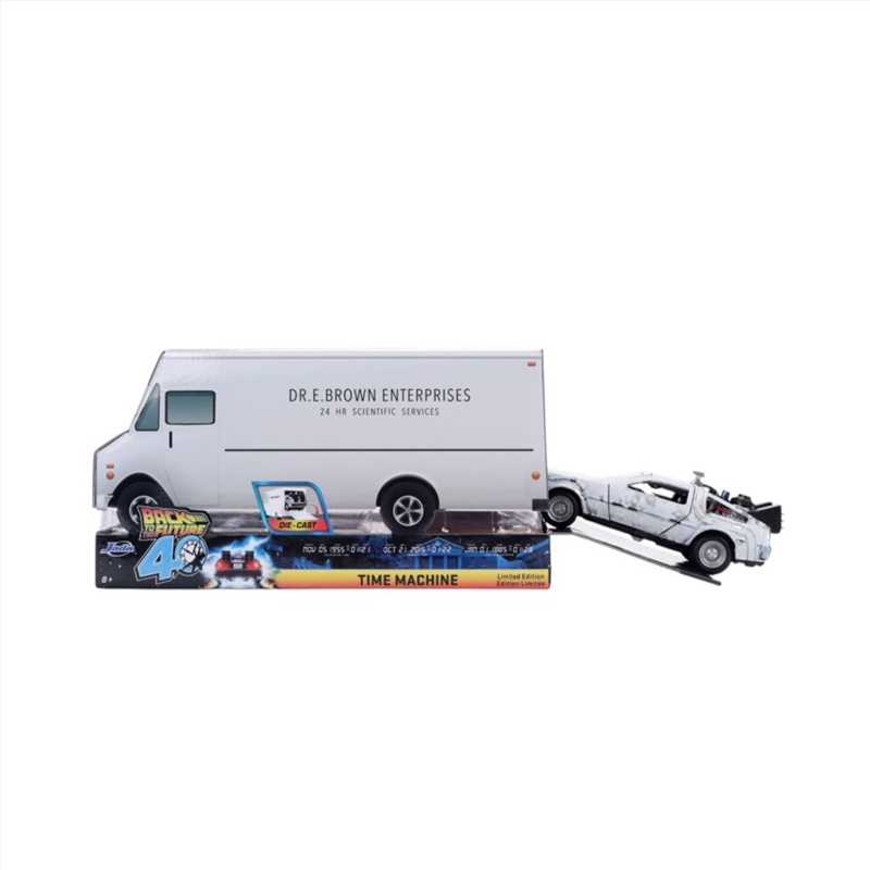 Back to the Future - Delorean (Frosted) 1:32 Scale Vehicle with Truck Box (SDCC Exclusive)/Product Detail/Figurines