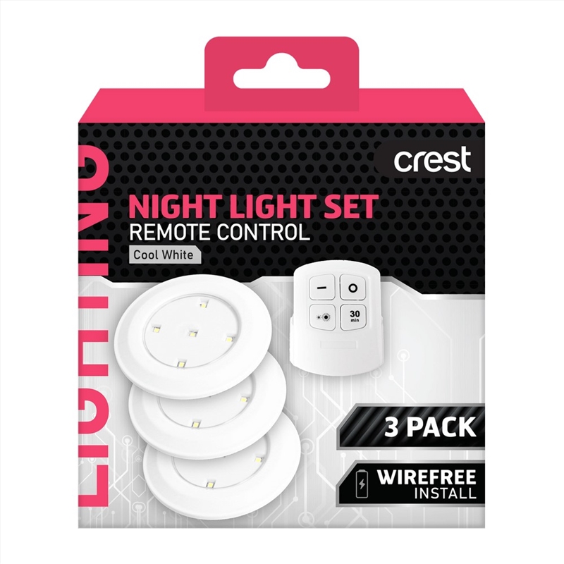 CREST Remote Control Push Night Light Set - 3 Pack/Product Detail/Lighting