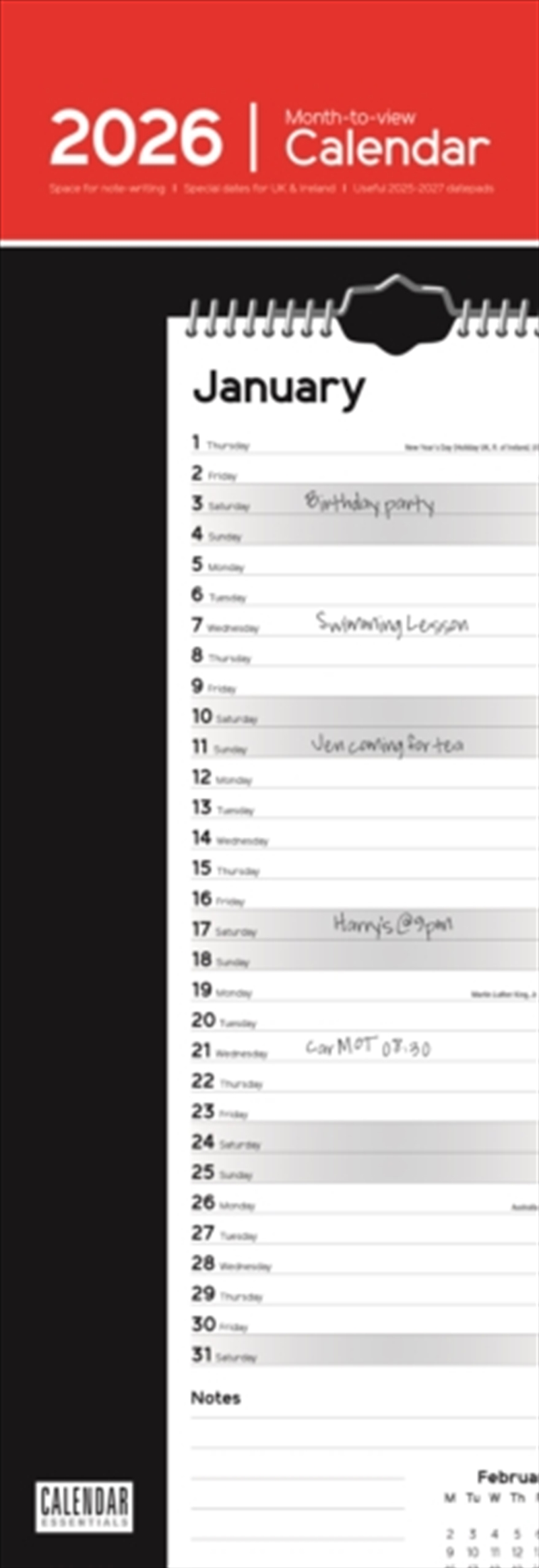 Essential Slim Calendar 2026/Product Detail/Calendars & Diaries