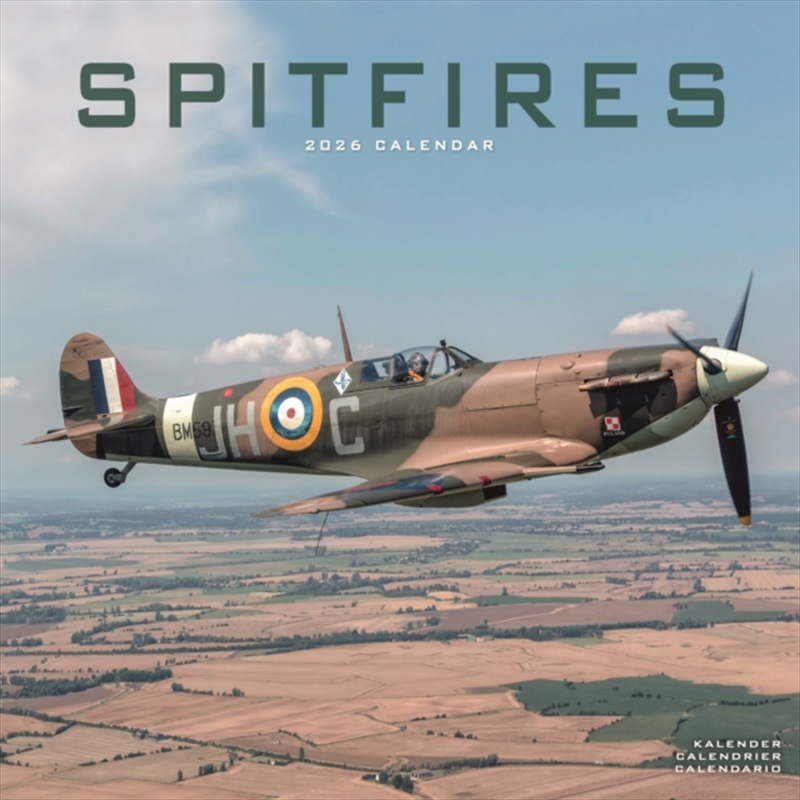 Spitfires Calendar 2026 Square Plane Wall Calendar - 16 Month/Product Detail/Calendars & Diaries