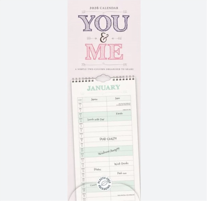 You & Me Planner Slim Calendar 2026/Product Detail/Calendars & Diaries