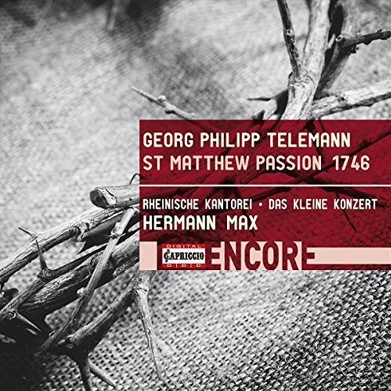 Telemann: st Matthew Passion 1746/Product Detail/Classical