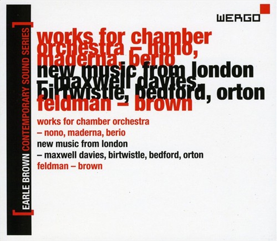 Earle Brown Contemporary Sound Series 2/Product Detail/Classical