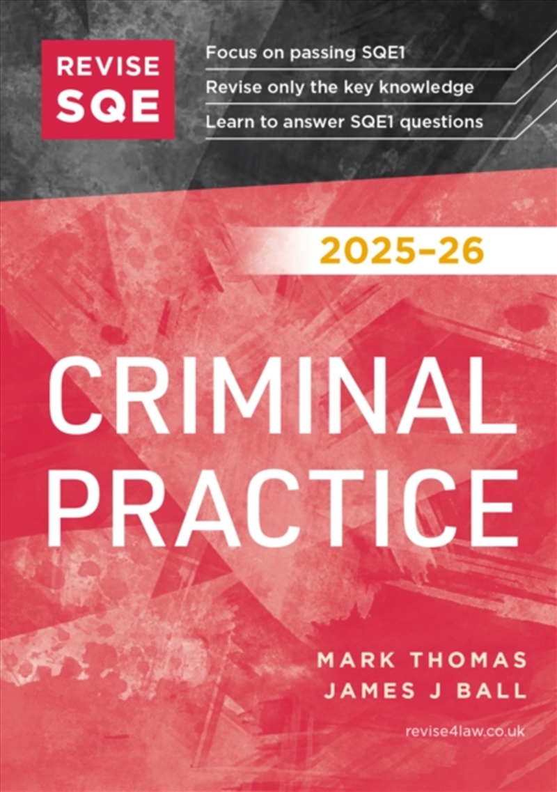 Revise Sqe Criminal Practice 2025/26 : Sqe1 Revision Guide/Product Detail/Law