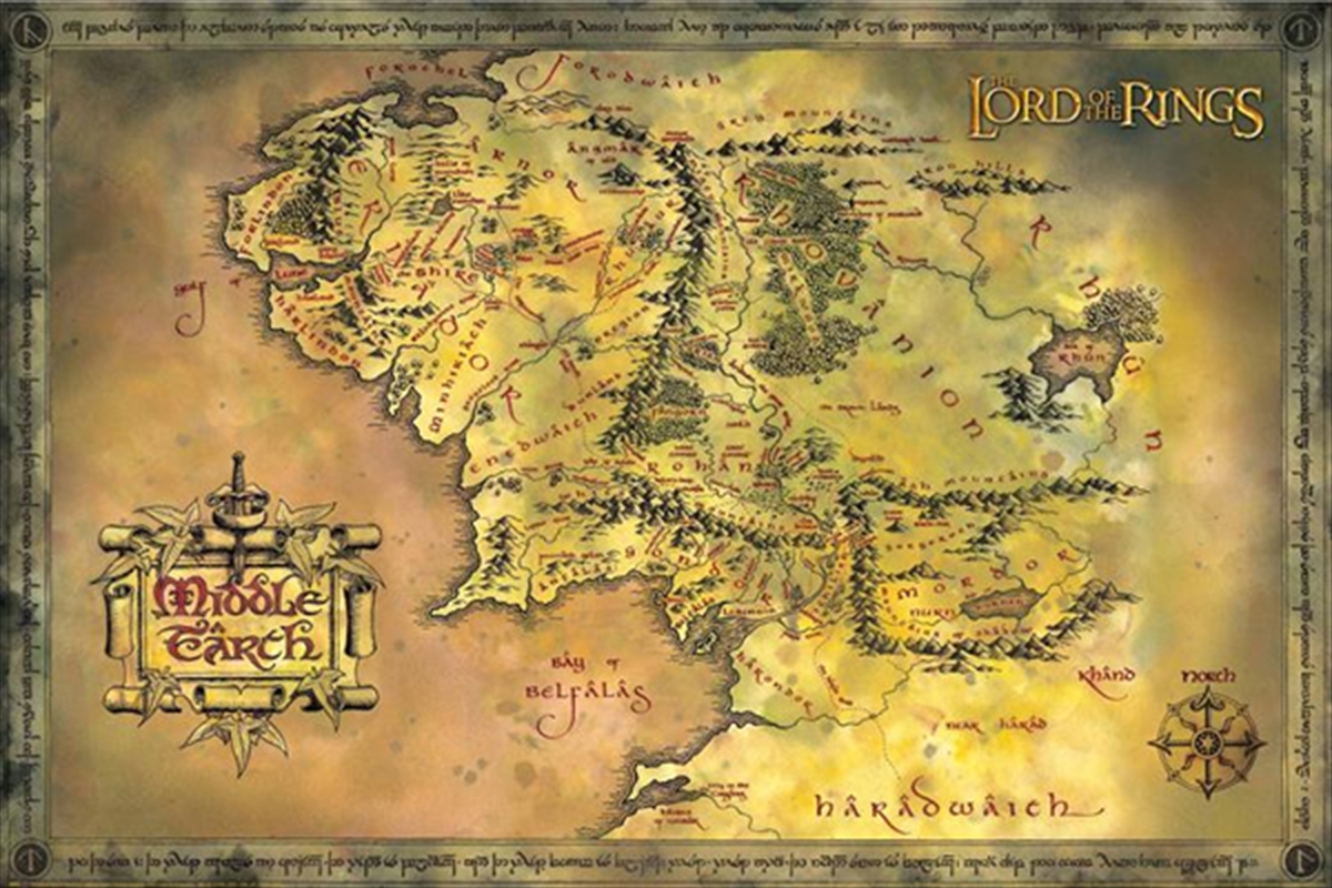 Lord Of The Rings - Map/Product Detail/Posters & Prints