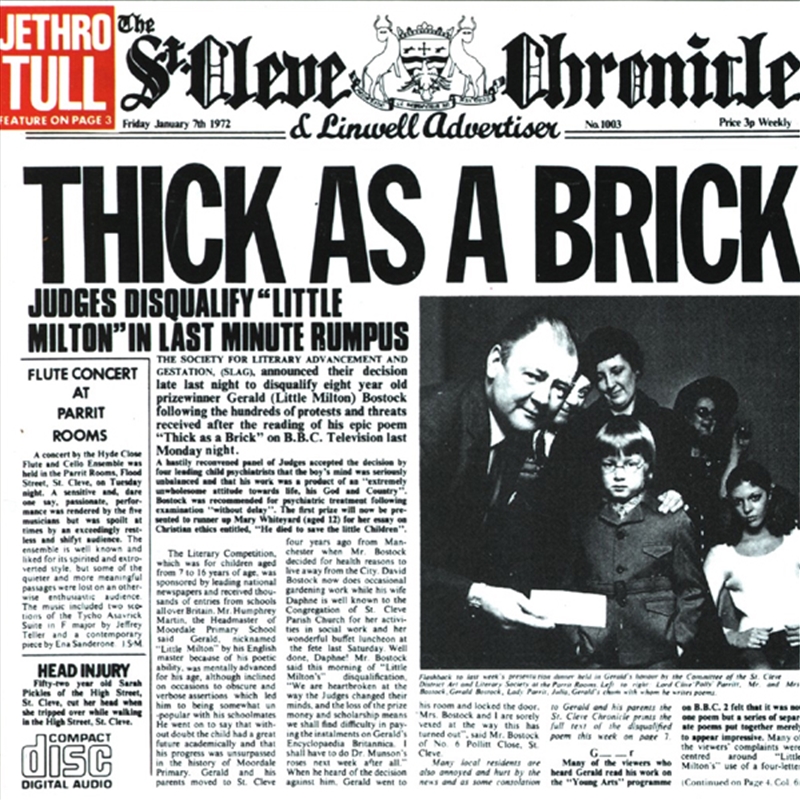 Thick As A Brick: 40th Anniversary Special Edition/Product Detail/Rock