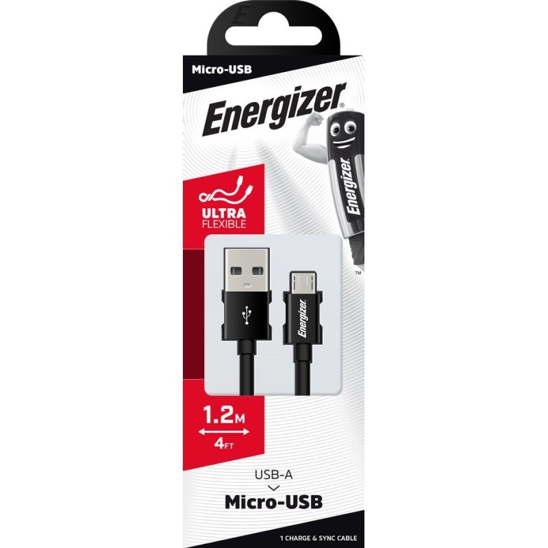 Energizer Micro-USB Cable Black 1.2 Metre/Product Detail/Consoles & Accessories