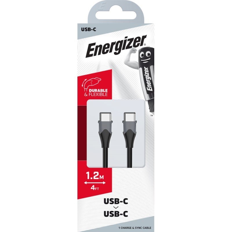 Energizer USB-C to USB-C Black 1.2 Metre/Product Detail/Consoles & Accessories