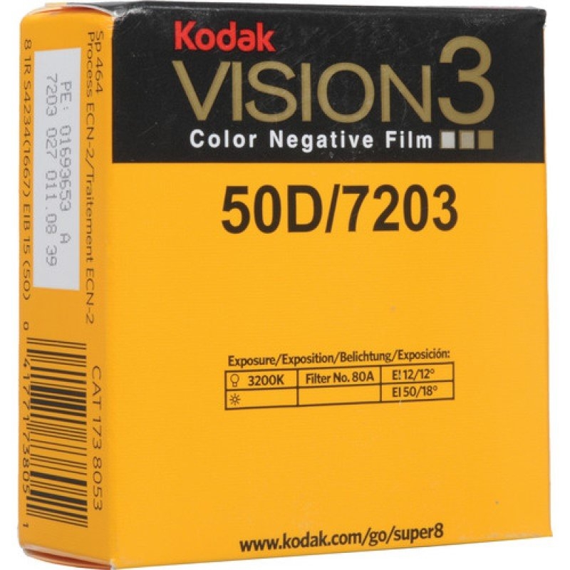 Kodak Film VISION3 50D Color Negative Film #7203 (Super 8, 50' Roll)/Product Detail/Cameras