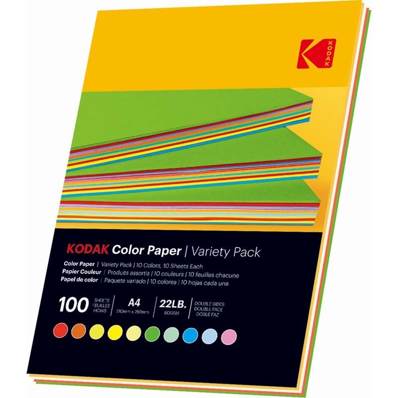 Kodak Assorted Colour Paper 80gsm A4 100 Sheets/Product Detail/Cameras