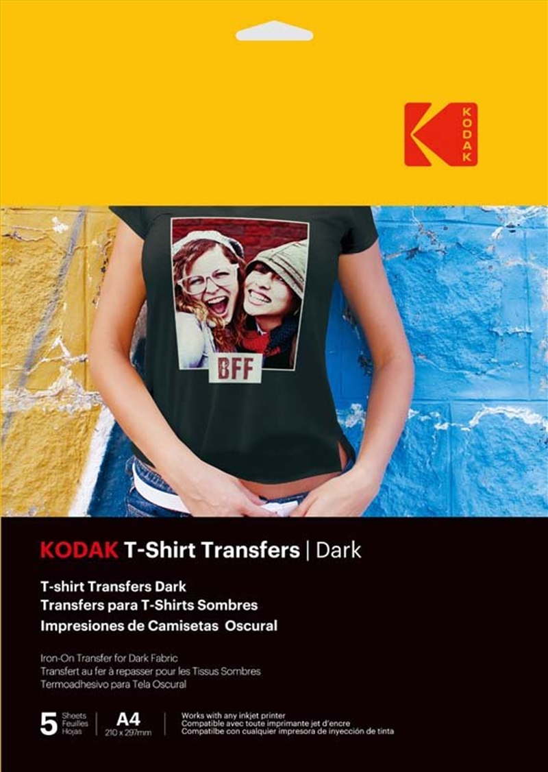 Kodak T-Shirt Transfers Dark A4 5 Sheets/Product Detail/Cameras