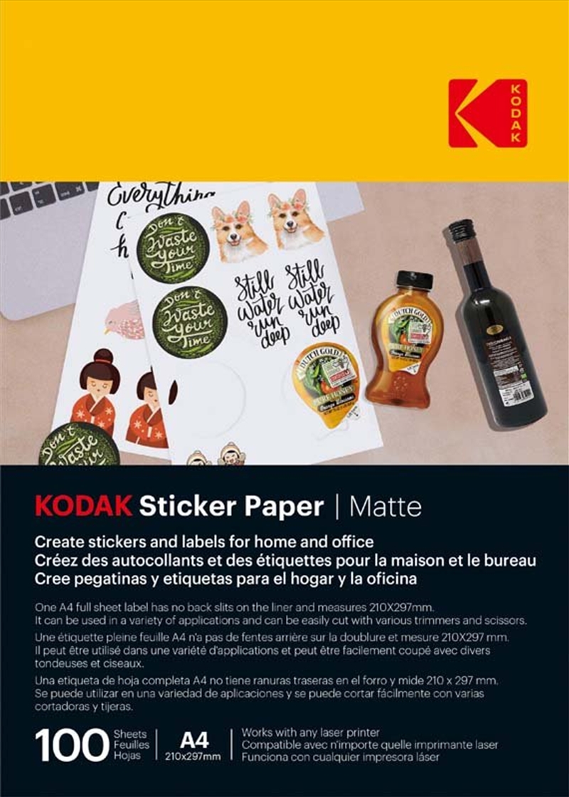 Kodak Sticker Paper Matte A4 100 Sheets/Product Detail/Cameras