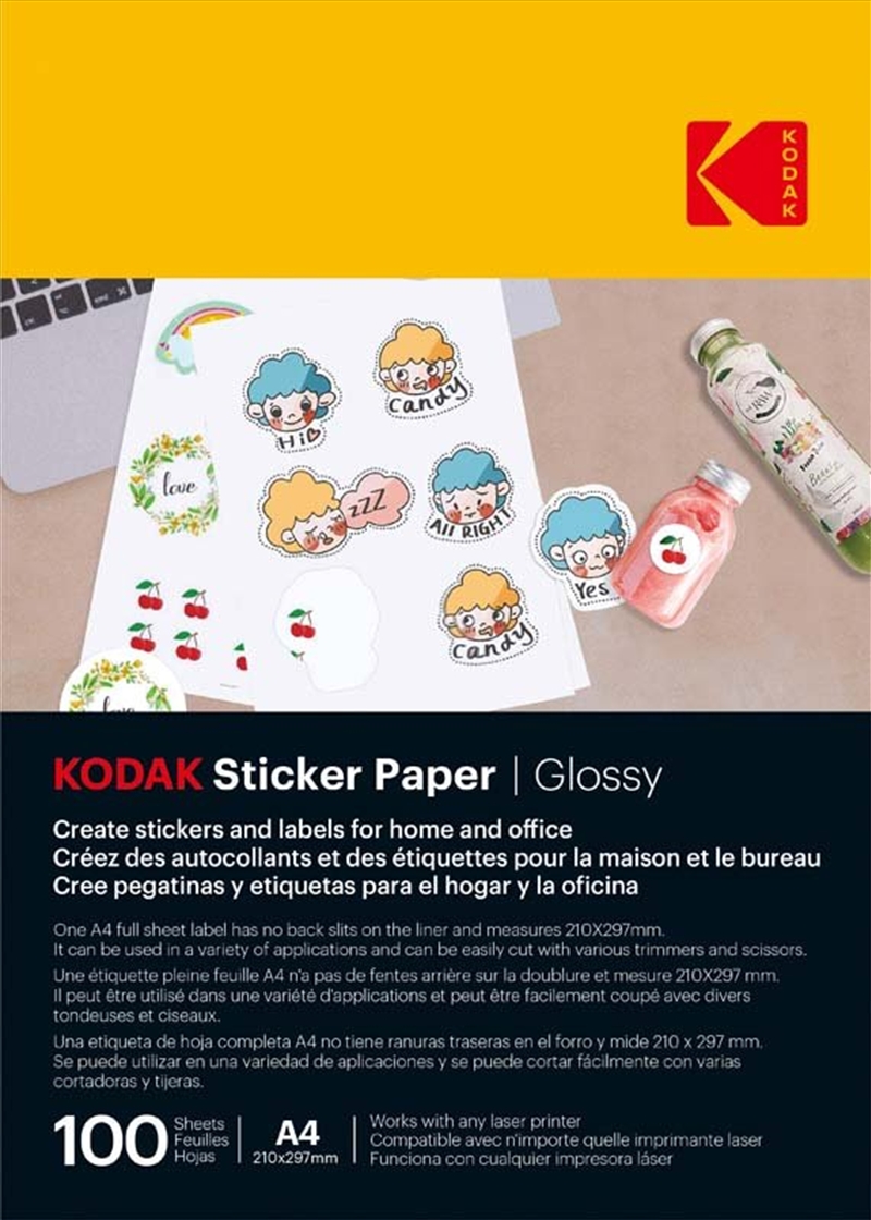 Kodak Sticker Paper Glossy A4 100 Sheets/Product Detail/Cameras