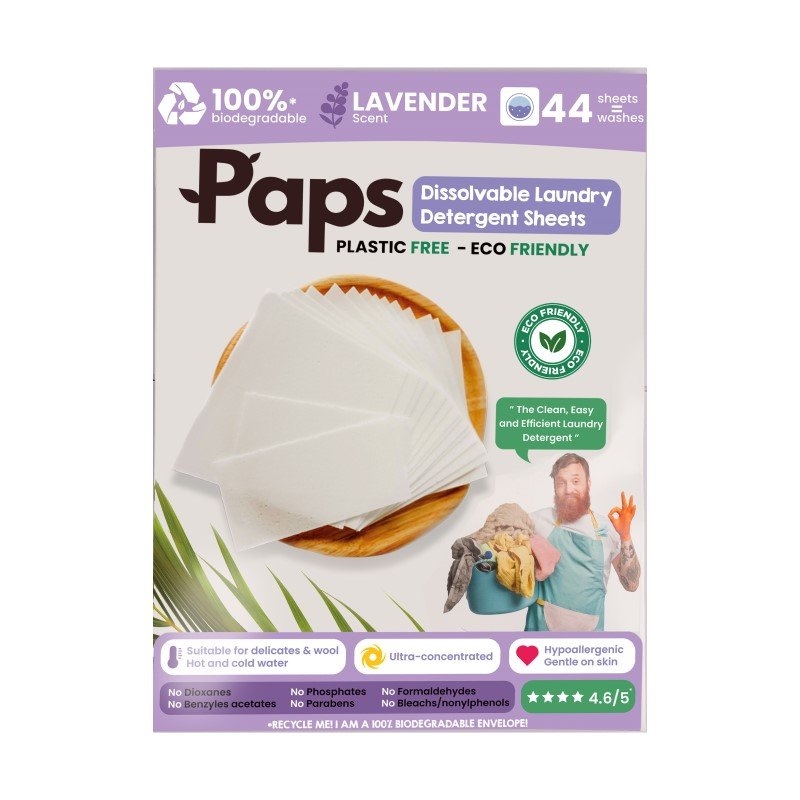Paps Dissolvable Laundry Detergent Sheets Scent: Lavender/Product Detail/Cleaners