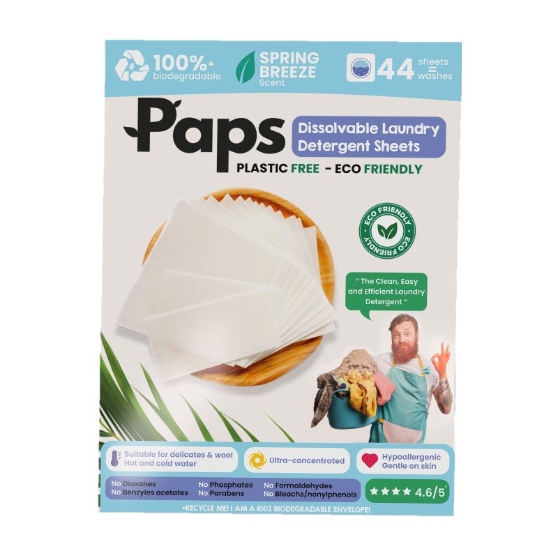 Paps Dissolvable Laundry Detergent Sheets Scent: Spring Breeze/Product Detail/Cleaners