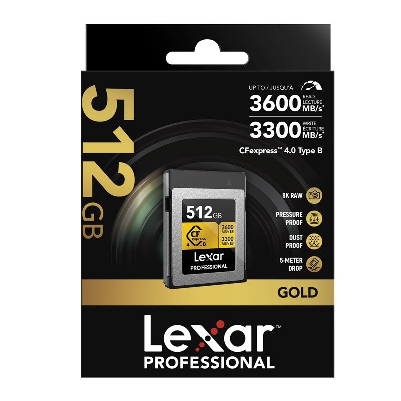Lexar Professional GOLD CFexpress 4.0 Type B Card Capacity: 512GB/Product Detail/Electronics