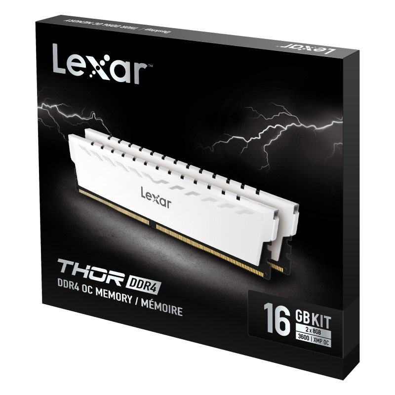 Lexar RAM THOR DDR4 3600 Desktop Memory Capacity: 16GB Kit (8GBx2) White/Product Detail/Electronics