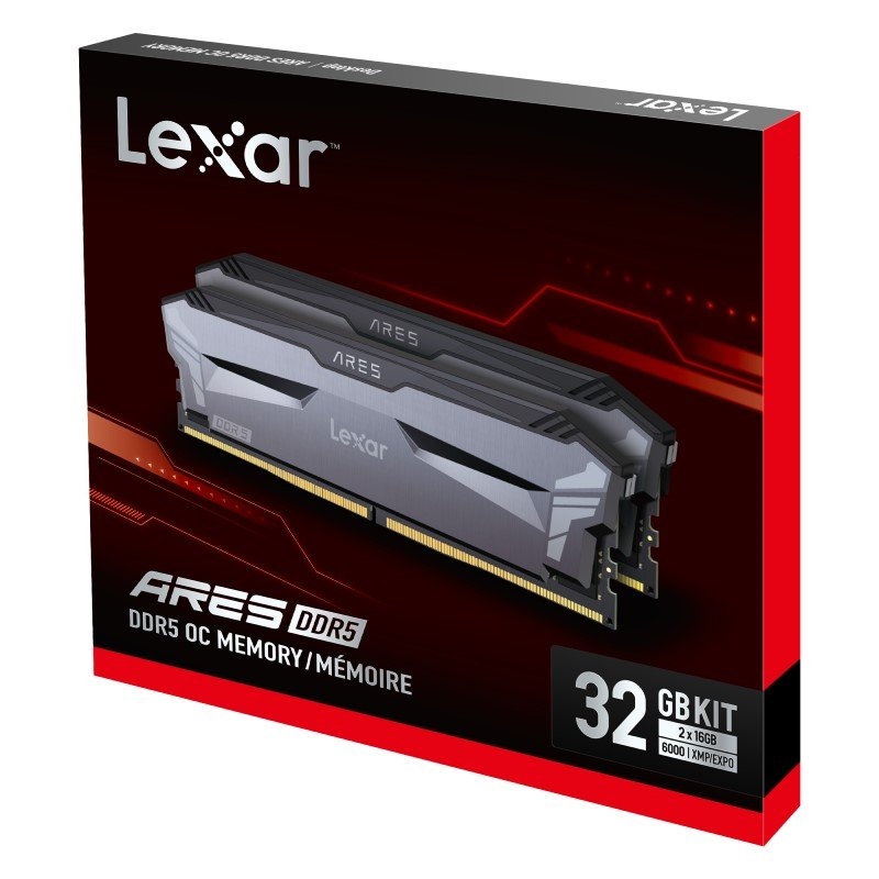 Lexar RAM ARES OC+RBG DDR5 6000 Desktop Memory Capacity: 32GB Kit (16GBx2) Black/Product Detail/Electronics
