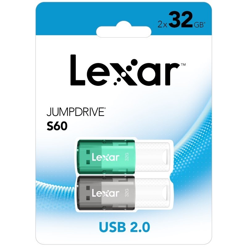 Lexar JumpDrive S60 USB 2.0 Flash Drive Capacity: 32GB 2 Pack/Product Detail/Electronics