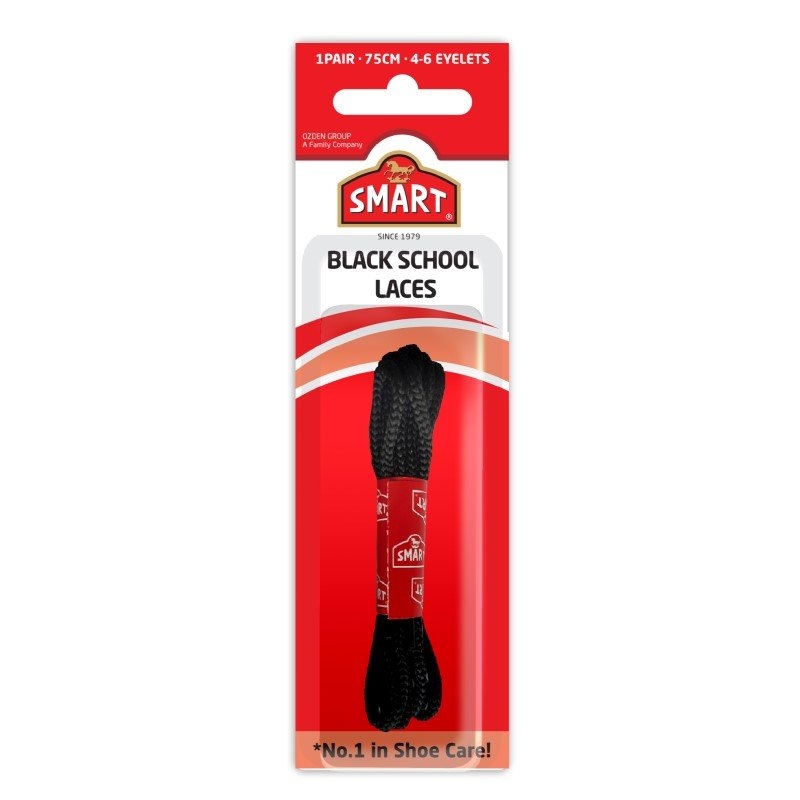 SMART School Laces Black 75cm/Product Detail/Footwear