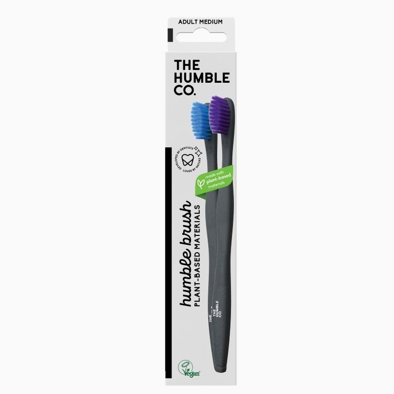 The Humble Co. Plant-Based Toothbrush - Medium 2 Pack - Assorted Colours/Product Detail/Accessories