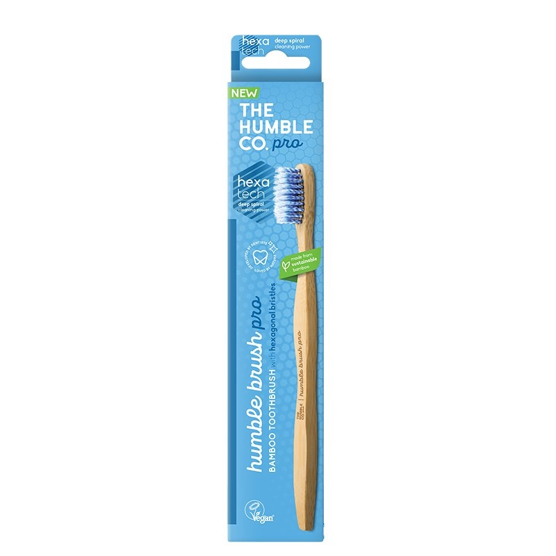 The Humble Co. Pro Bamboo Toothbrush - Soft Hexatech Blue/Product Detail/Accessories