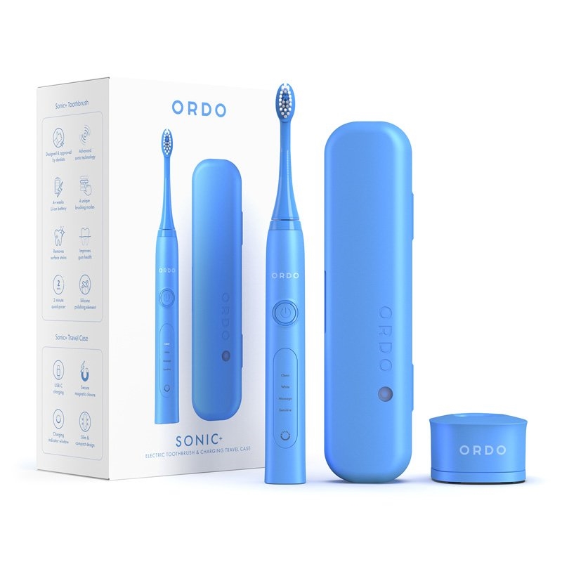 Ordo Sonic+ Toothbrush & Charging Travel Case Bundle Colour: Arctic Blue/Product Detail/Accessories