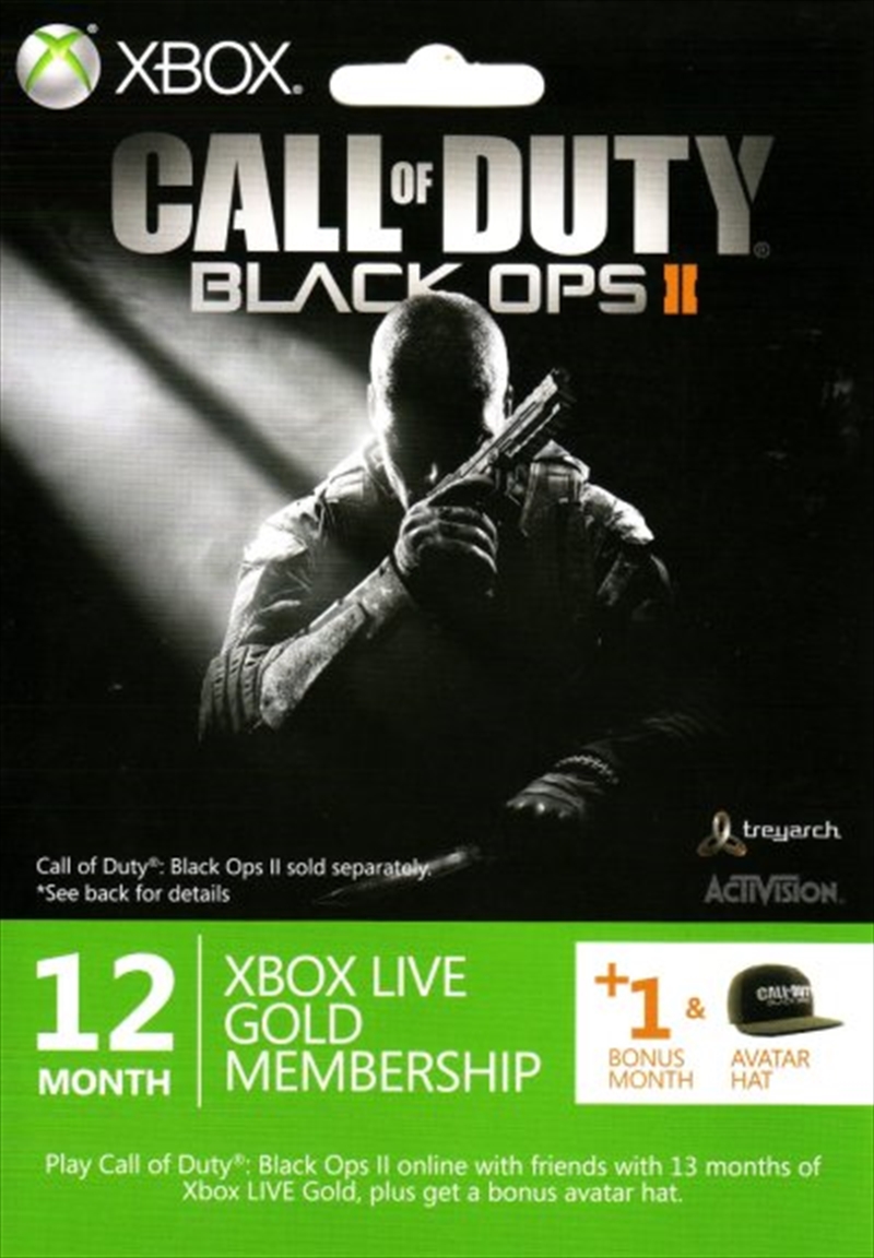 Call of Duty Black Ops 2 Themed Xbox LIVE 12 months + 1 Bonus Month Gold Subscription/Product Detail/Non-Catalogue