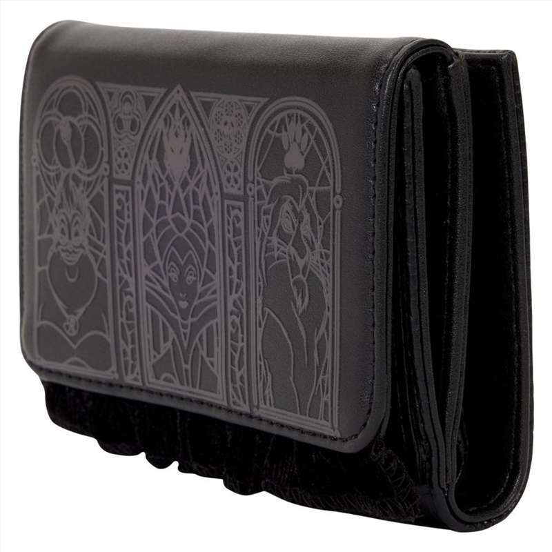 Disney Villains - Black Faux Leather with Velvet Trim Tri-Fold Wallet/Product Detail/Wallets