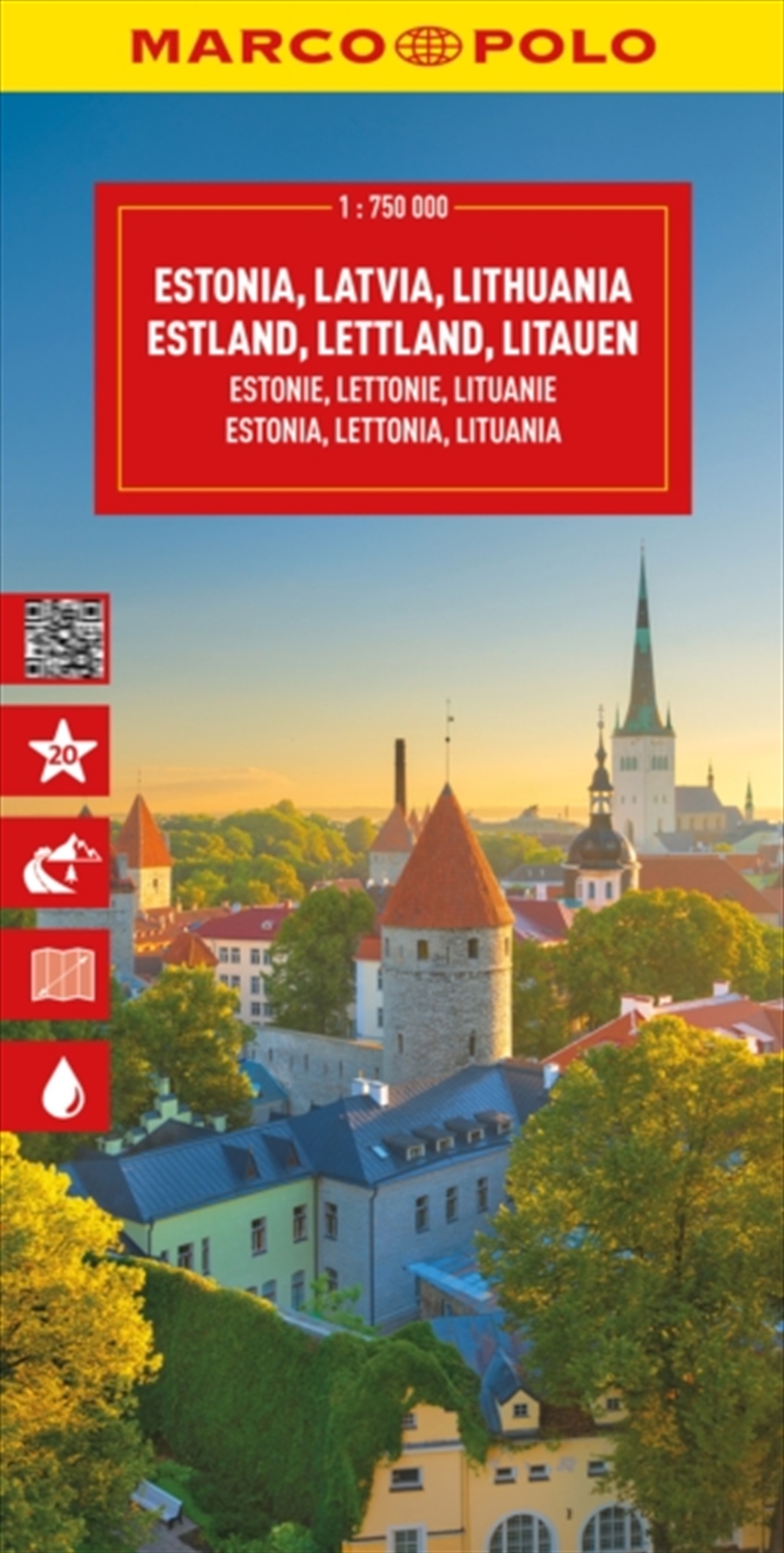 Estonia, Latvia, Lithuania Marco Polo Map : The Baltic States/Product Detail/Geography
