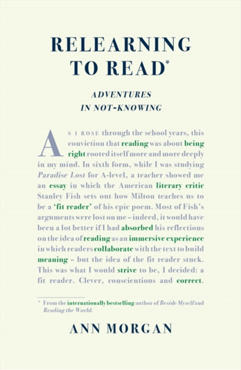 Relearning To Read : Adventures In Not-Knowing/Product Detail/Literature & Poetry