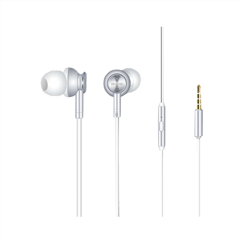 Aiwa In-Ear Gel Performance Wired Earbuds with Mic - White/Product Detail/Headphones