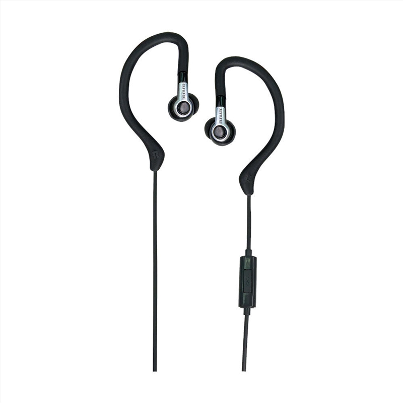 AIWA In-Ear Hook Gel Sports 1.2m Wired Earbuds - Black/Product Detail/Headphones