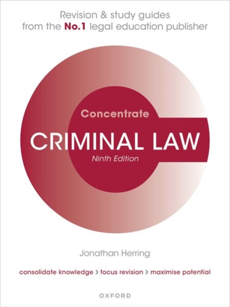 Criminal Law Concentrate : Law Revision And Study Guide/Product Detail/Law