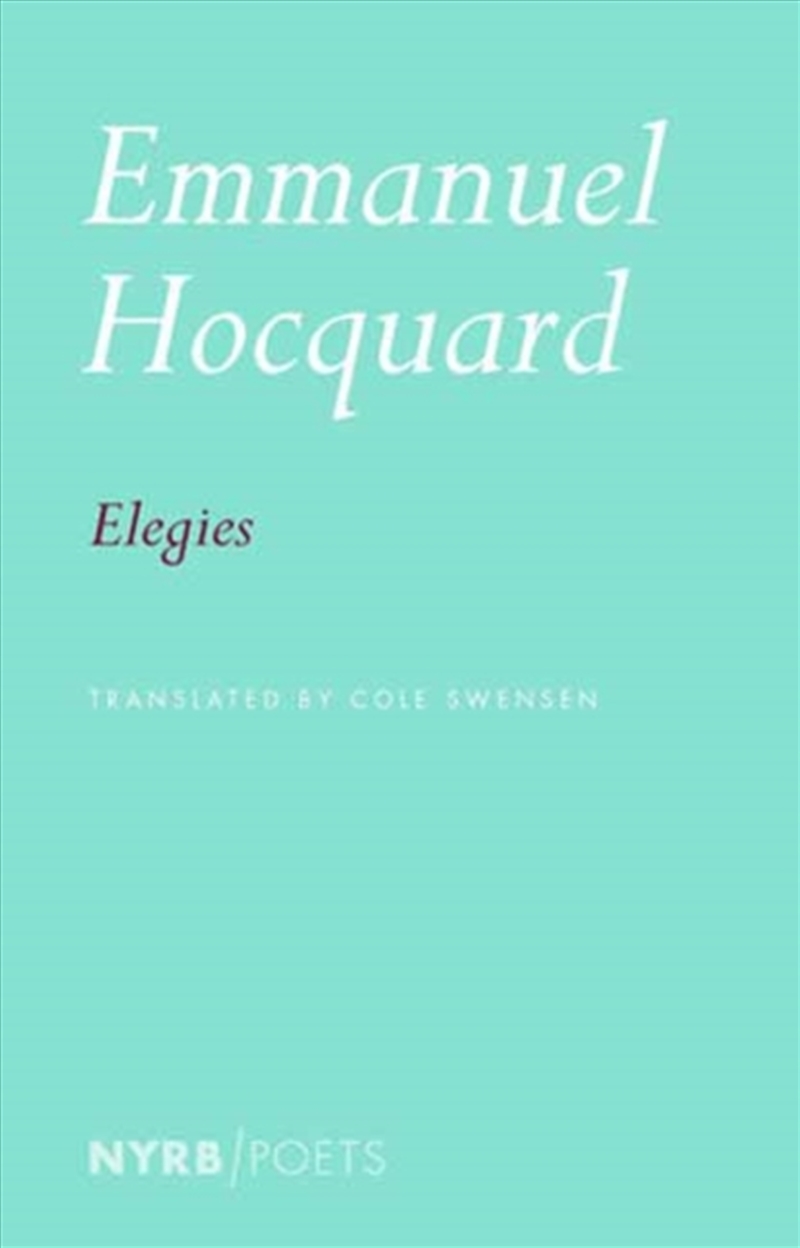 Elegies/Product Detail/Literature & Poetry