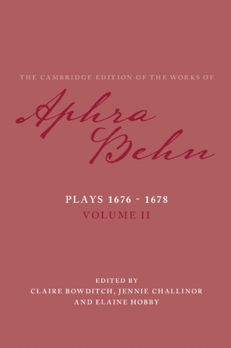 Plays 1676–1678: Volume 2, Plays 1676–1678/Product Detail/Literature & Poetry