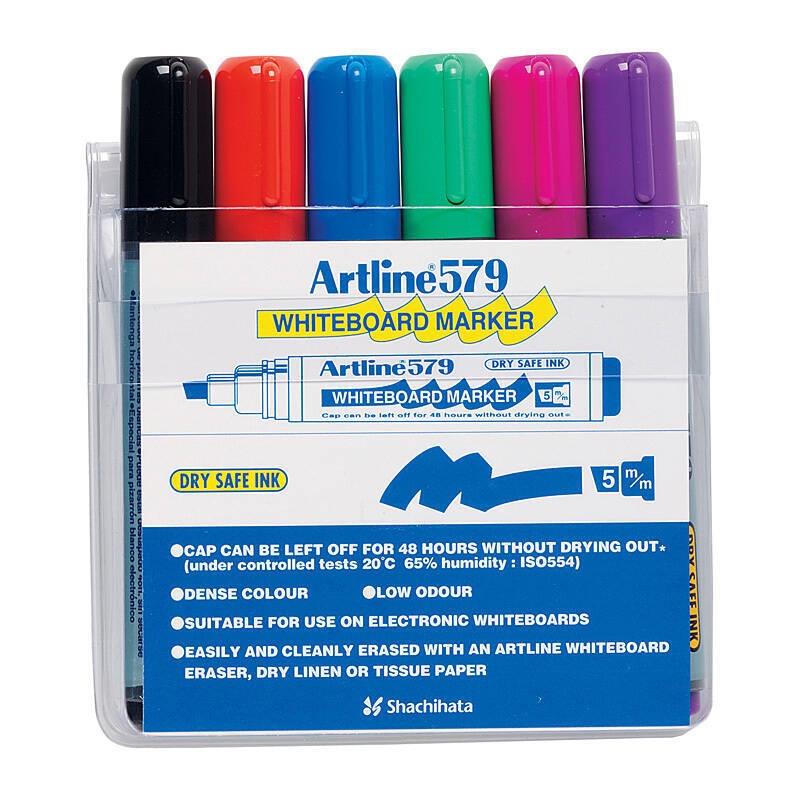 Artline 579 Whiteboard Marker 5mm Chisel Astd Wlt6/Product Detail/Stationery