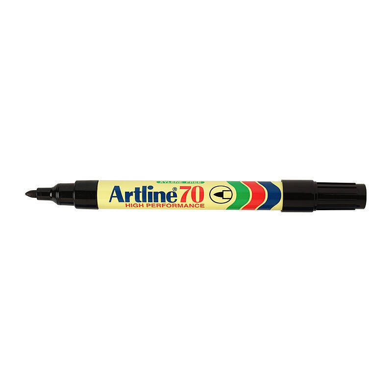 Artline 70 Permanent Marker 1.5mm Bullet Blk Bx12/Product Detail/Stationery