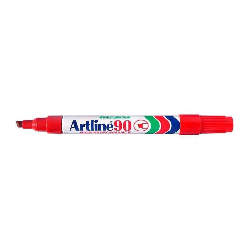 Artline 90 Permanent Marker 5mm Chisel Red Bx12/Product Detail/Stationery