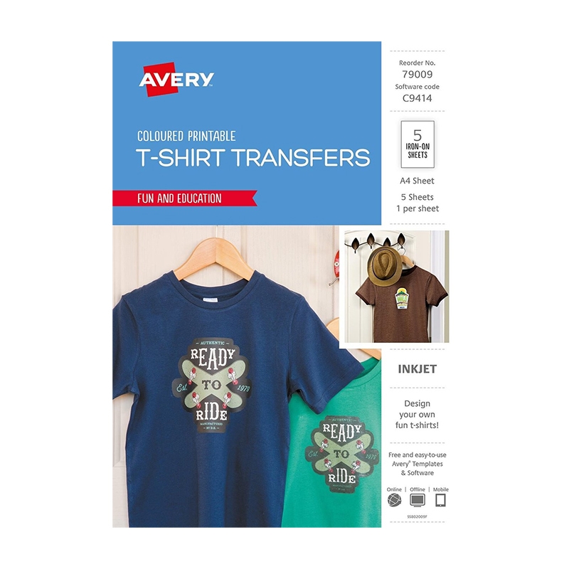 Avery T-Shirt Transfer Clr Pk5/Product Detail/Stationery