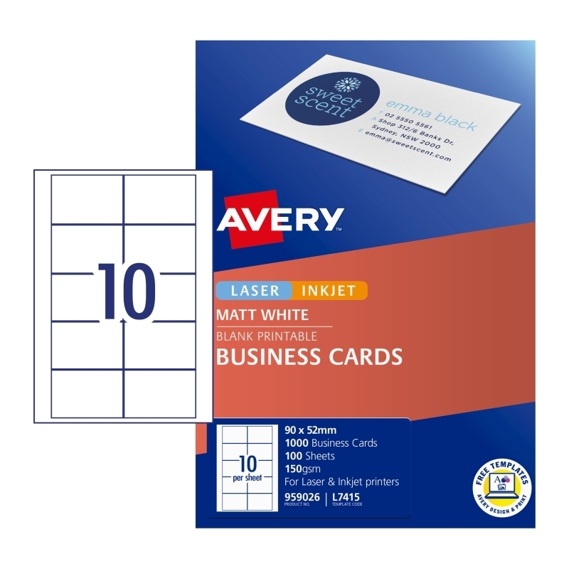 AV Bus Card L7415 10UP Pk100/Product Detail/Stationery