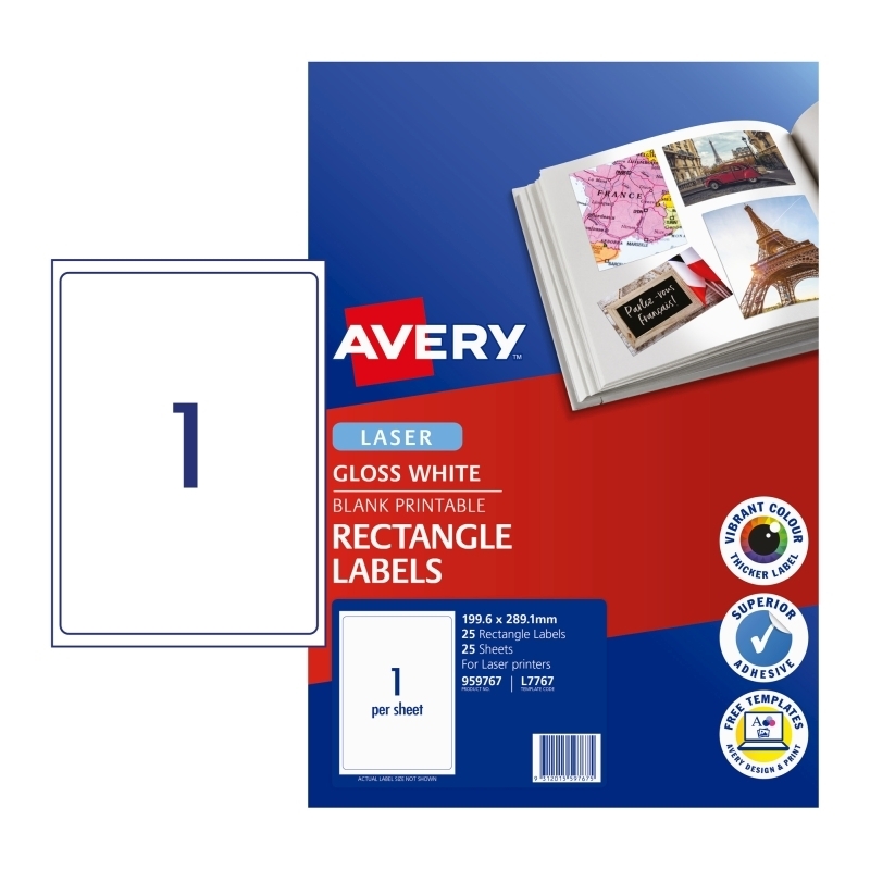 Avery Gloss Lbl L7767 1UP Pk25/Product Detail/Stationery