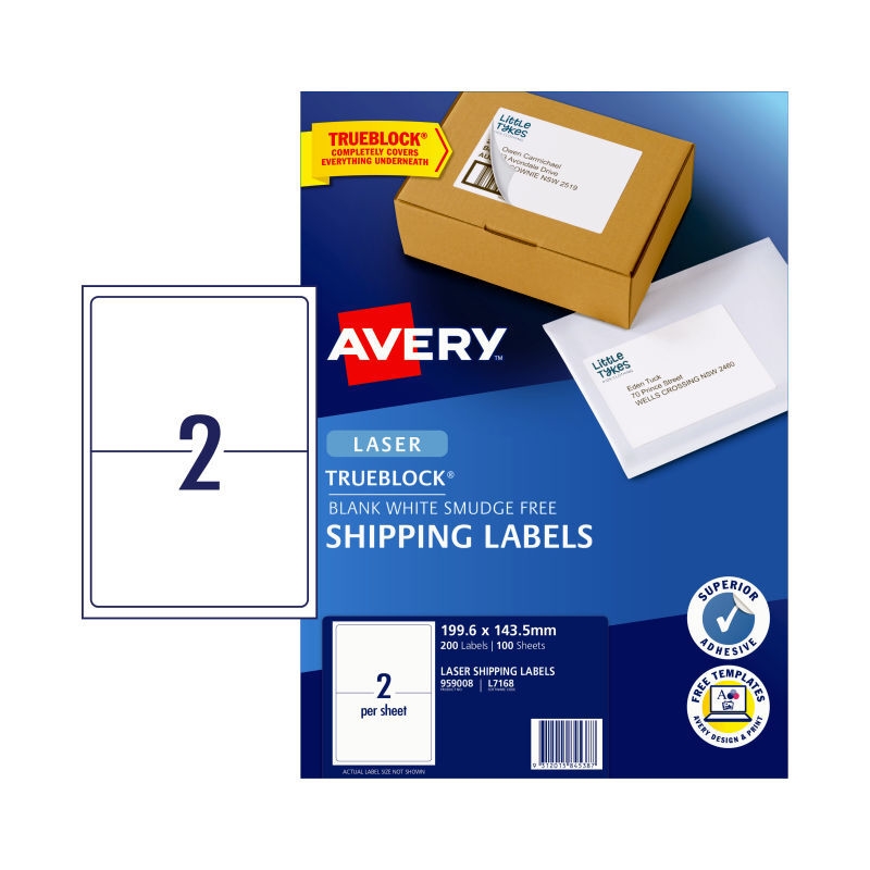 Avery Lsr Lbl L7168 2Up Pk100/Product Detail/Stationery